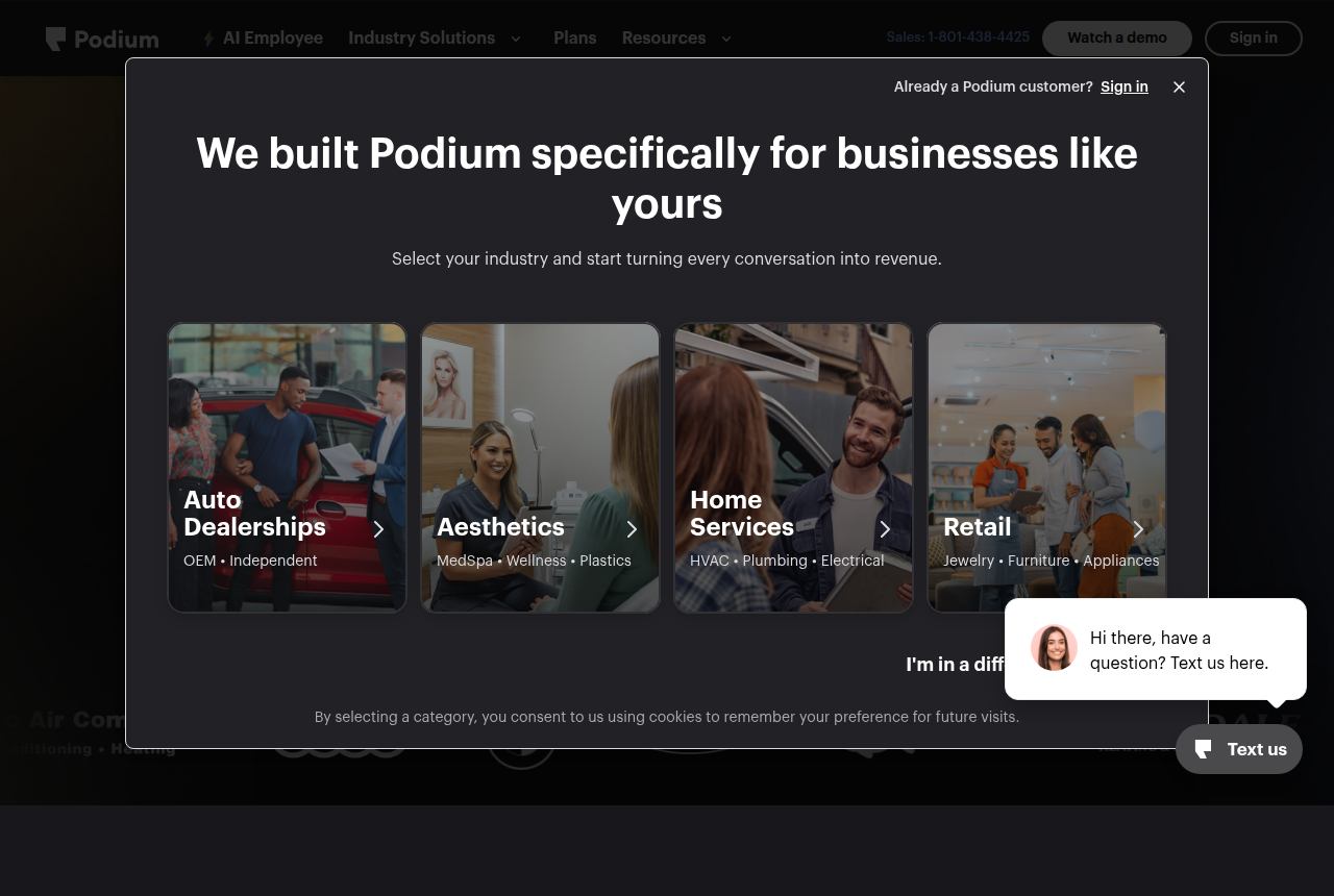 Podium screenshot